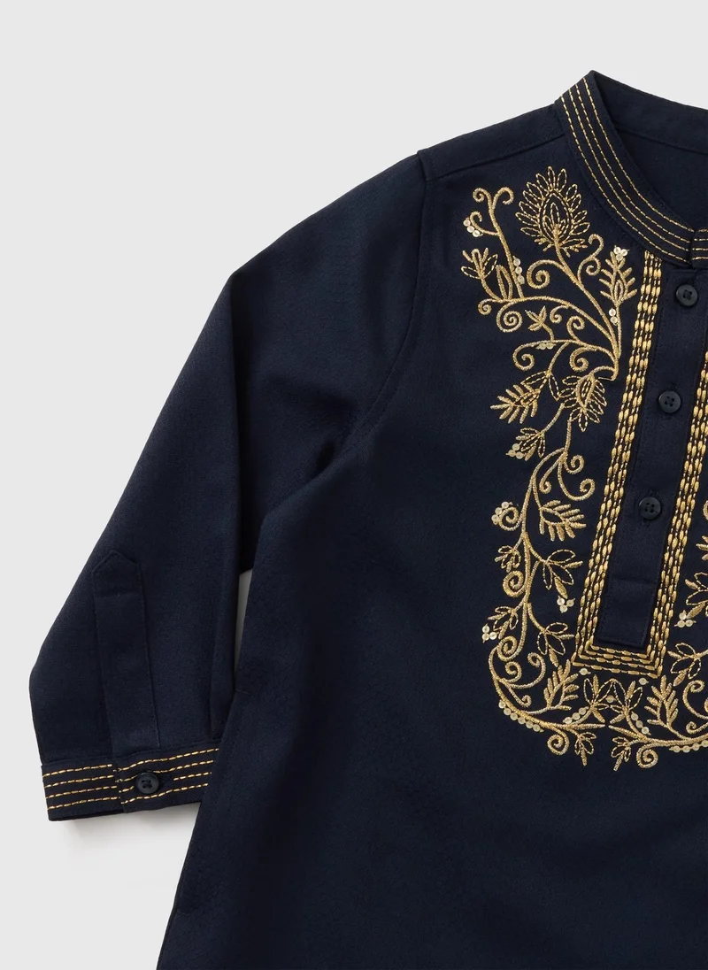 ماتلان Boys Navy Kurta Shirt